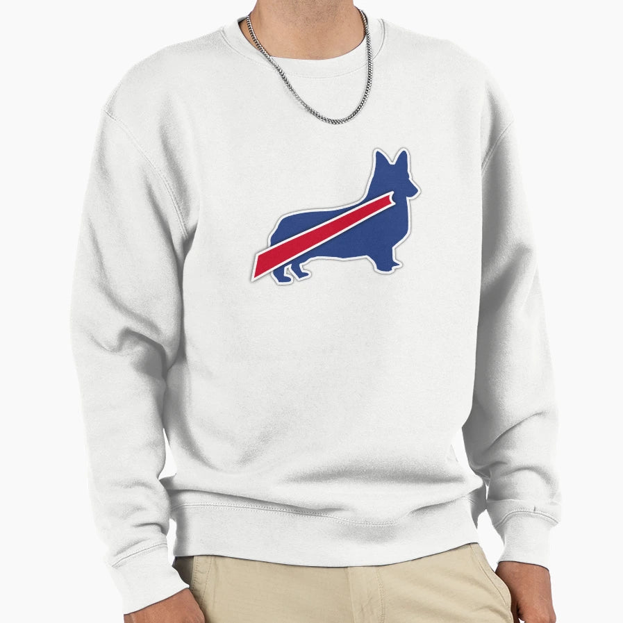 Buffalo Bills Corgi Sweatshirt - Custom Art Print for Adults - T-Shirt, Sweatshirt, Hoodie