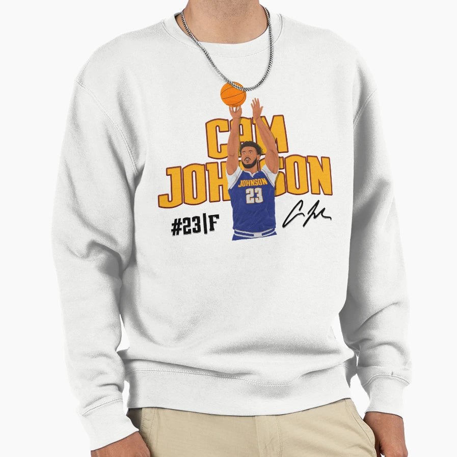 Cam Johnson Denver Basketball Sweatshirt - Minimalist Print for Adults - T-Shirt, Sweatshirt, Hoodie