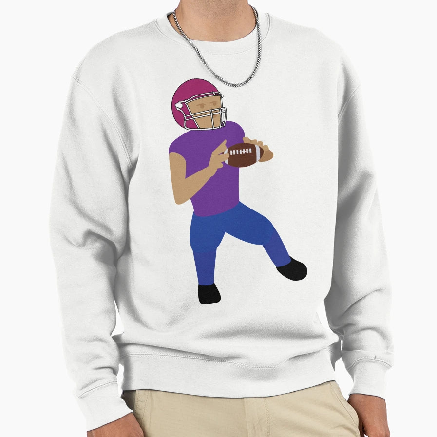 Football Player Sweatshirt - Casual Everyday Wear for Adults - T-Shirt, Sweatshirt, Hoodie