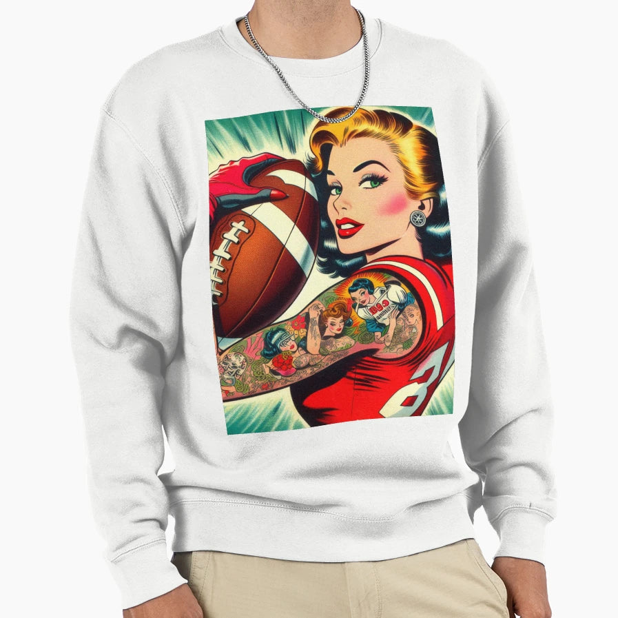 Football Tattoo Sweatshirt - Minimalist Print Unisex - T-Shirt, Sweatshirt, Hoodie