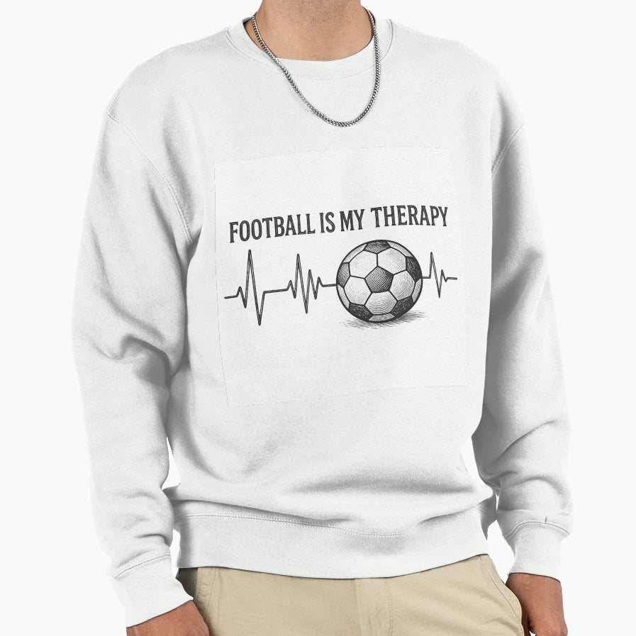 Football Is My Therapy Minimalist Sweatshirt - Unique Graphic for Adults - T-Shirt, Sweatshirt, Hoodie