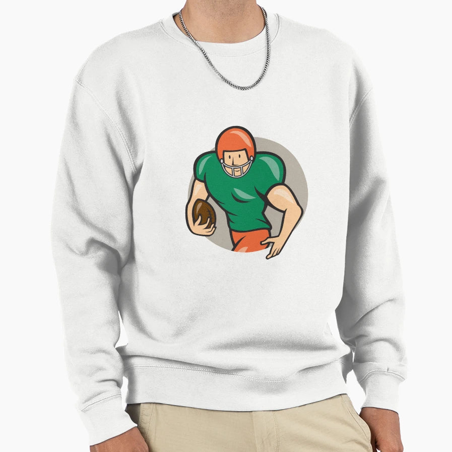 American Football Running Back Circle Sweatshirt - Trendy Graphic Unisex - T-Shirt, Sweatshirt, Hoodie