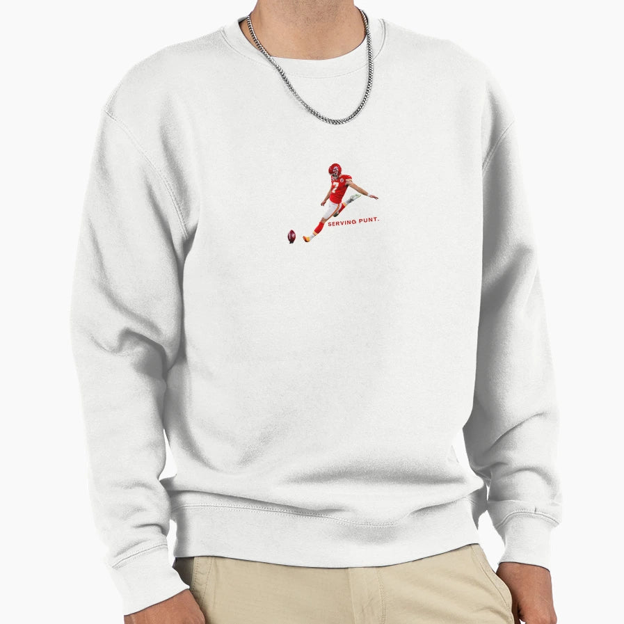Harrison Butker Serving Punt Sweatshirt - Novelty Apparel Men Women - T-Shirt, Sweatshirt, Hoodie