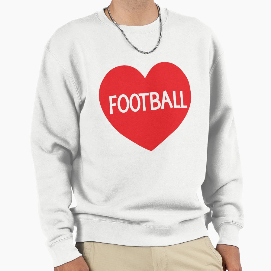 Love Football Heart Sweatshirt - Trendy Graphic Unisex - T-Shirt, Sweatshirt, Hoodie