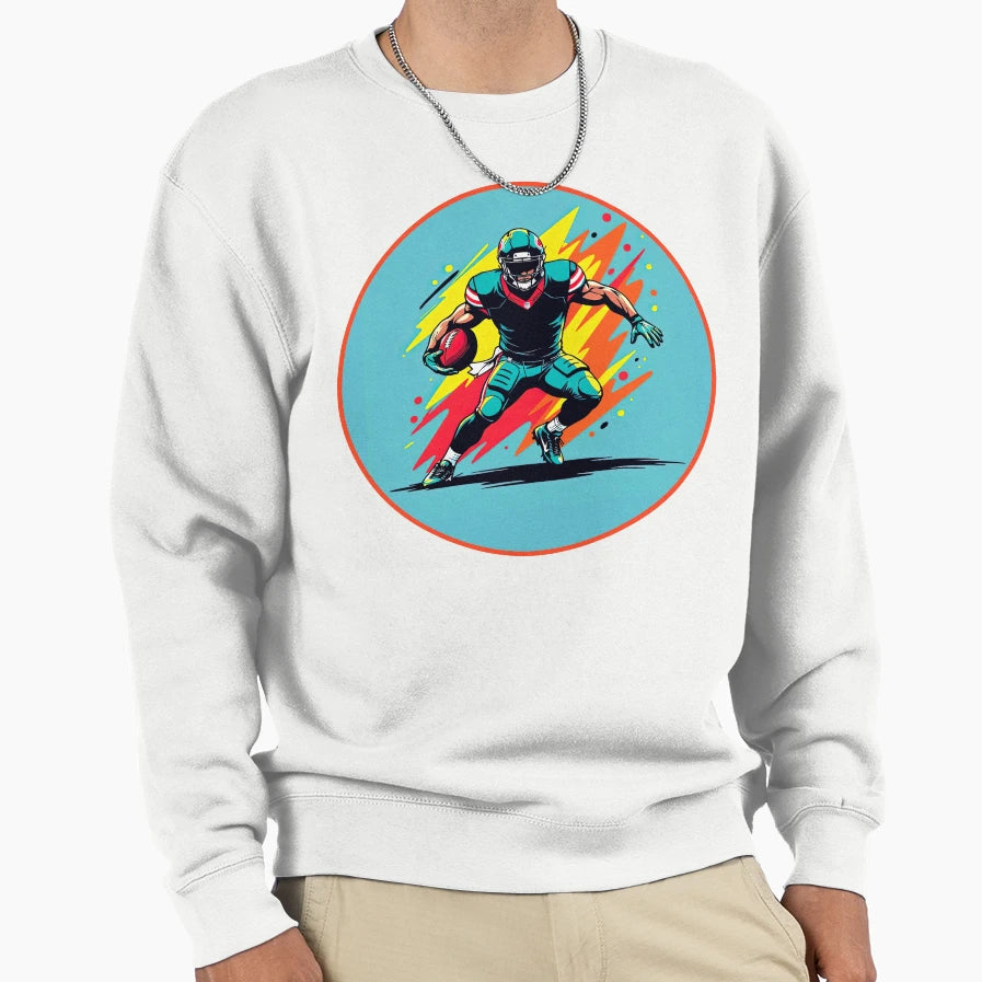 Football Player Sweatshirt - Unique Graphic for Adults - T-Shirt, Sweatshirt, Hoodie
