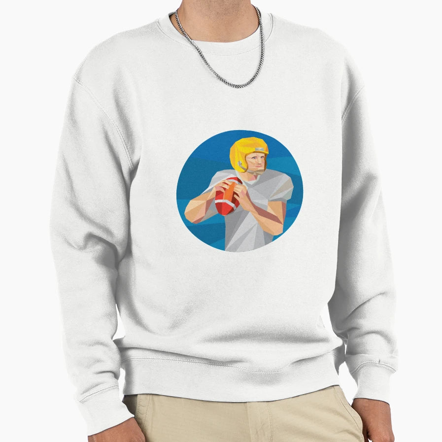 American Football Quarterback Qb Low Sweatshirt - Graphic Print Unisex - T-Shirt, Sweatshirt, Hoodie