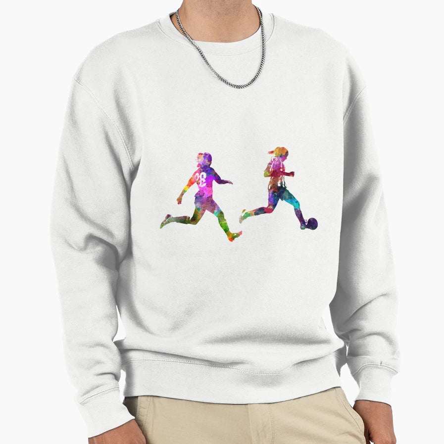 Playing Soccer Football Player Sweatshirt - Custom Art Print Men Women - T-Shirt, Sweatshirt, Hoodie
