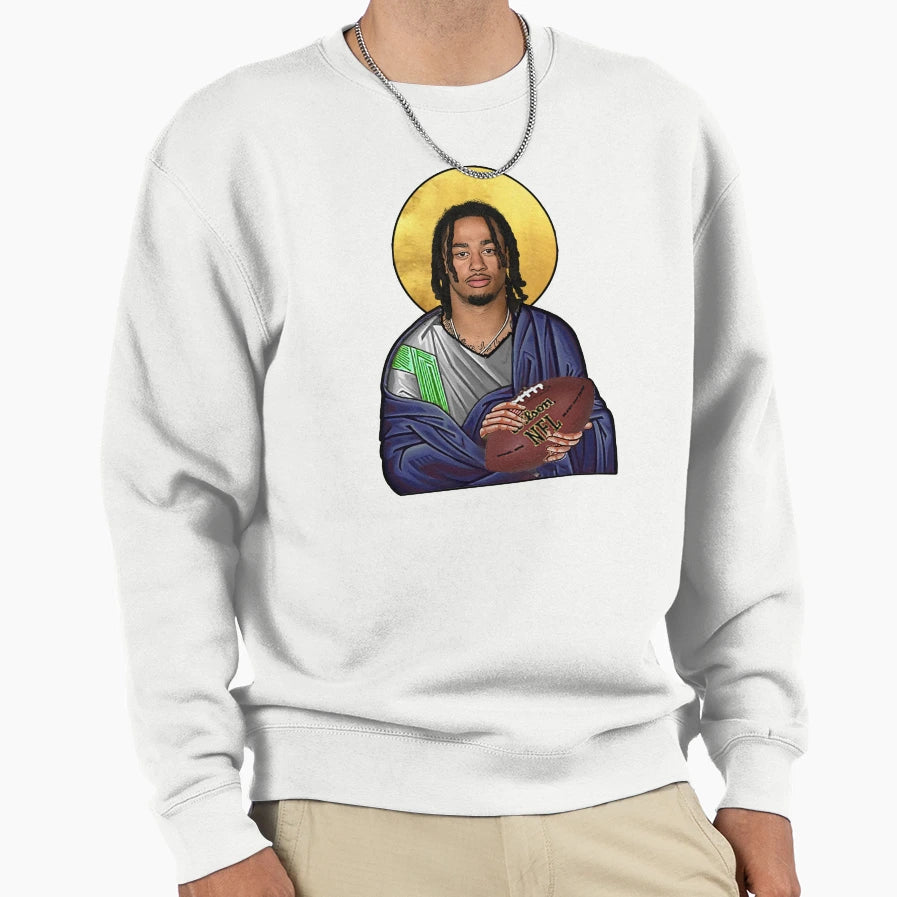 Saint Jaxon Smith Njigba Seattle Sweatshirt - Unique Graphic Men Women - T-Shirt, Sweatshirt, Hoodie