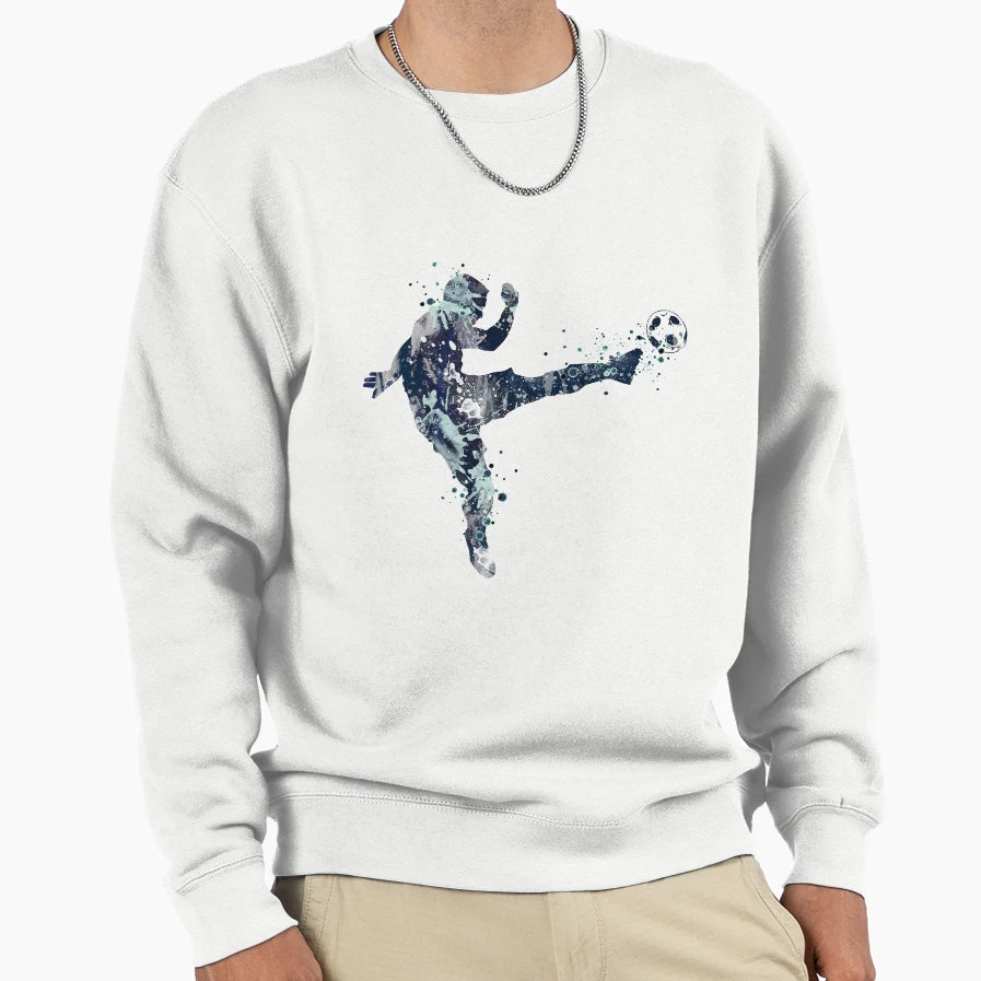 Soccer Player Volley Shot Sweatshirt - Graphic Print for Adults - T-Shirt, Sweatshirt, Hoodie
