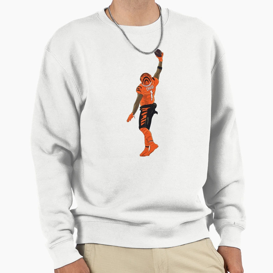Jamarr Chase One Handed Catch Sweatshirt - Unique Graphic Men Women - T-Shirt, Sweatshirt, Hoodie