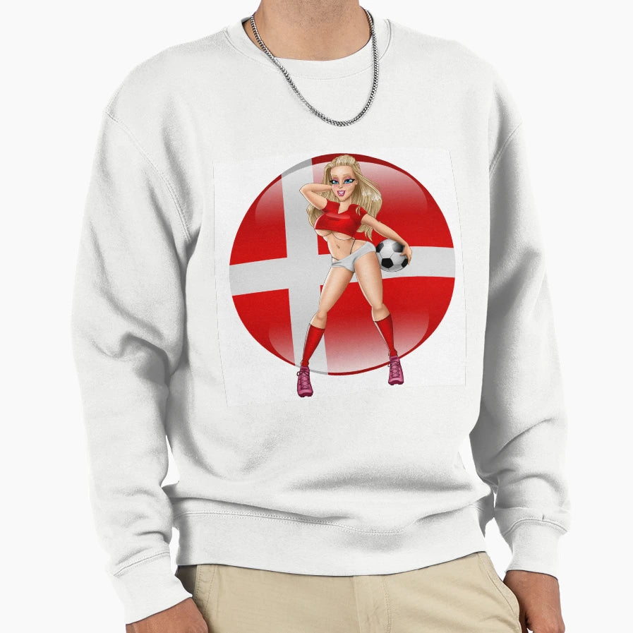Danish Football No Cap Sweatshirt - Graphic Print Unisex - T-Shirt, Sweatshirt, Hoodie