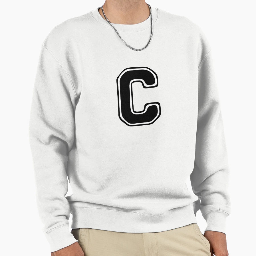 Bold Grooveline Letter C Varsity Sweatshirt - Aesthetic Graphic Unisex - T-Shirt, Sweatshirt, Hoodie