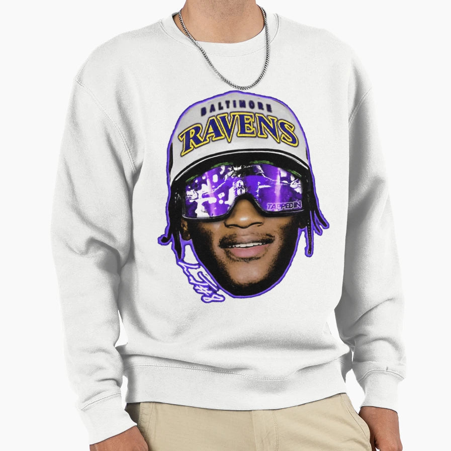 Lamar Baltimore Sunglasses Sweatshirt - Trendy Graphic for Adults - T-Shirt, Sweatshirt, Hoodie