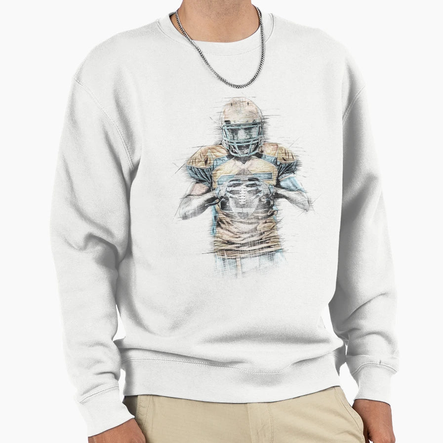 American Football Fine Art Sketch Sweatshirt - Novelty Apparel Men Women - T-Shirt, Sweatshirt, Hoodie