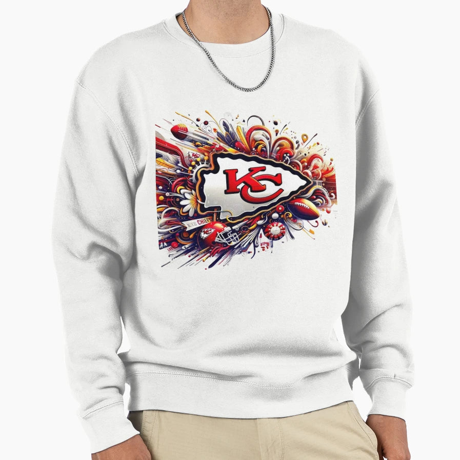 Kc Chiefs Football Sweatshirt - Casual Everyday Wear Unisex - T-Shirt, Sweatshirt, Hoodie