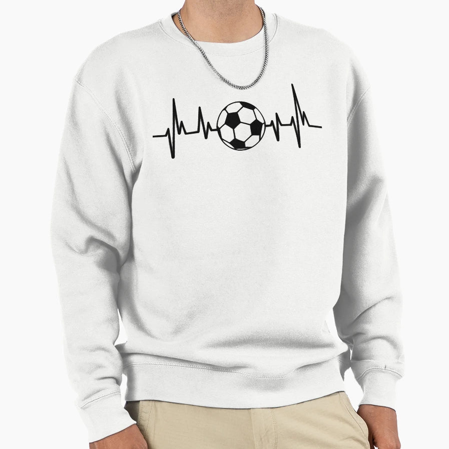 Heartbeat Soccer Soccer Ball Fan Sweatshirt - Minimalist Print Men Women - T-Shirt, Sweatshirt, Hoodie