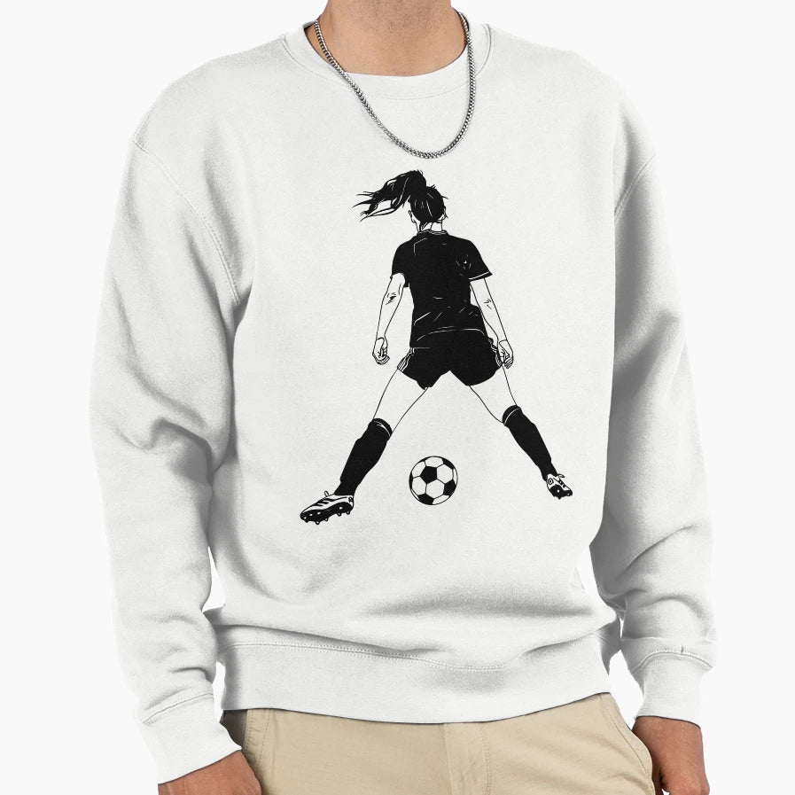 Copy Female Soccer Player Sweatshirt - Graphic Print Unisex - T-Shirt, Sweatshirt, Hoodie