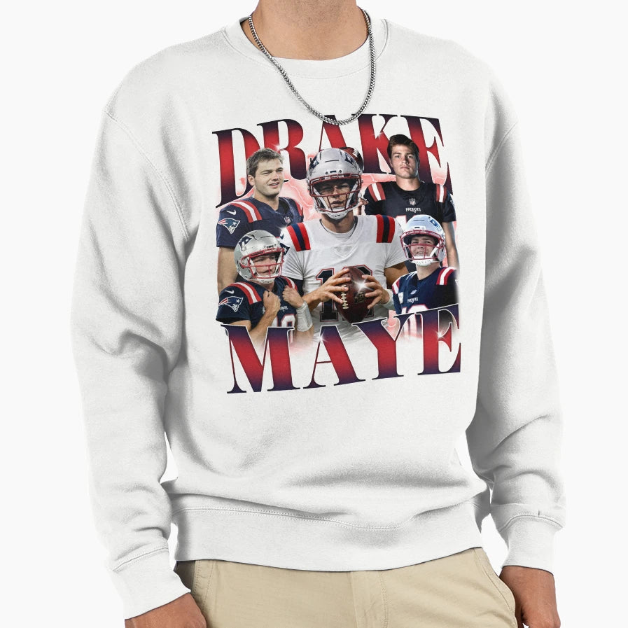Drake Maye 10 New England Football Sweatshirt - Minimalist Print for Adults - T-Shirt, Sweatshirt, Hoodie