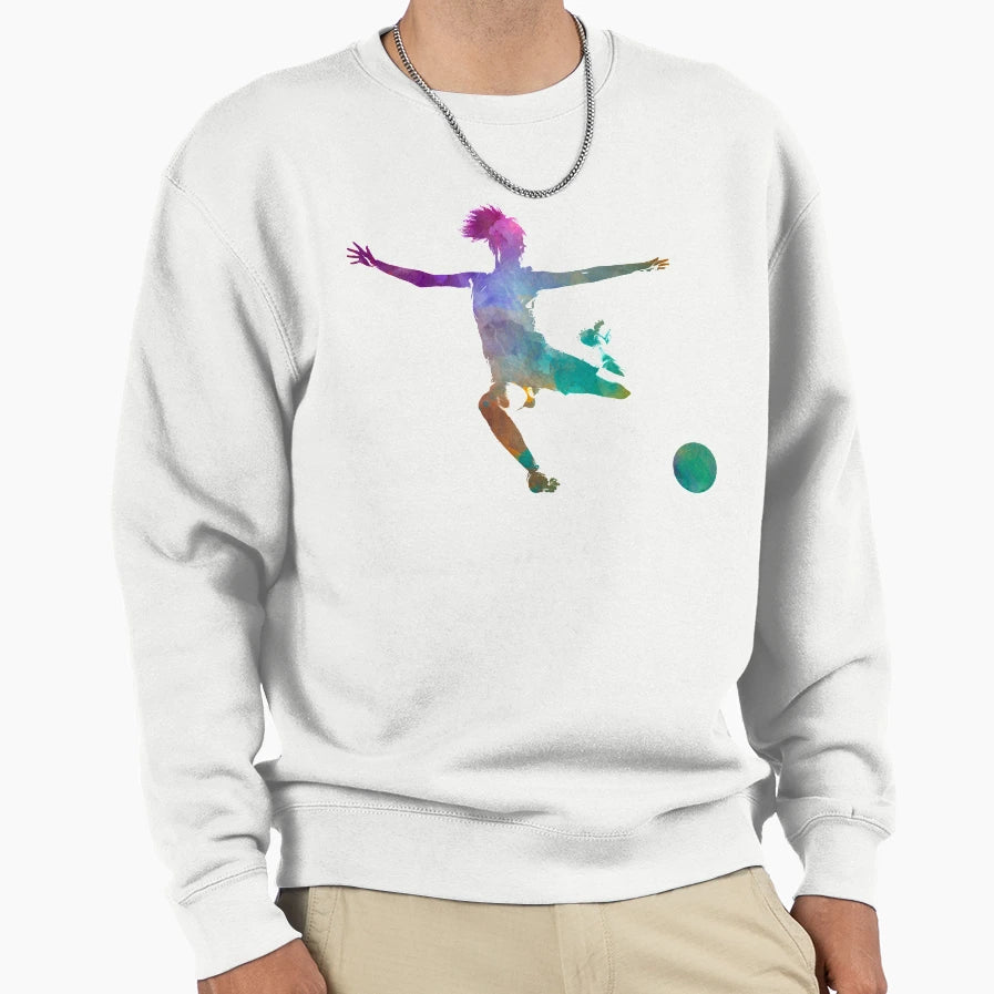 Soccer Player 03 Watercolor Sweatshirt - Casual Everyday Wear Men Women - T-Shirt, Sweatshirt, Hoodie