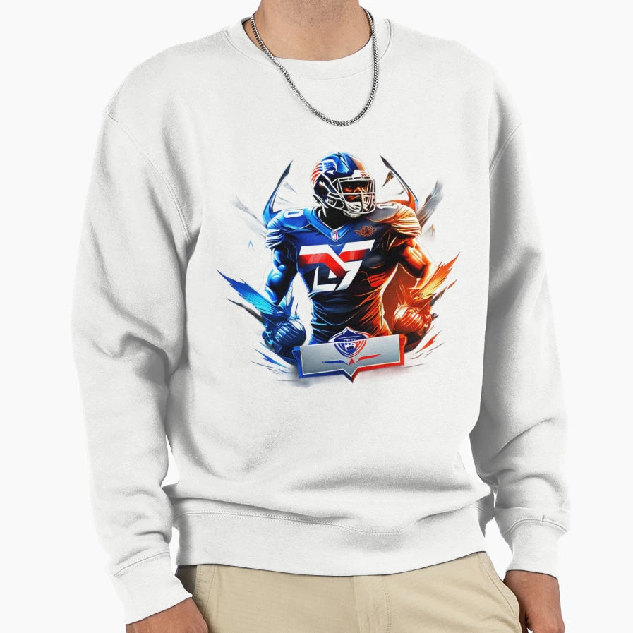 Strong Football Player Holding Sweatshirt - Streetwear Style Unisex - T-Shirt, Sweatshirt, Hoodie