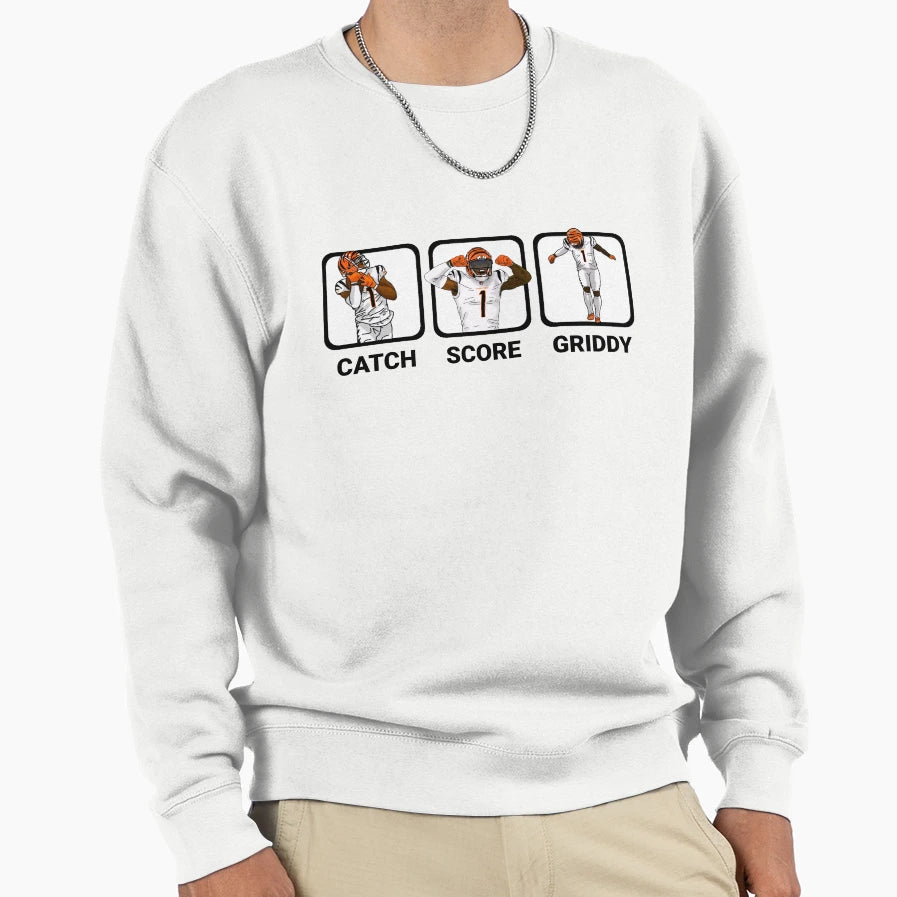 Catch Score Griddy Repeat Sweatshirt - Novelty Apparel Unisex - T-Shirt, Sweatshirt, Hoodie