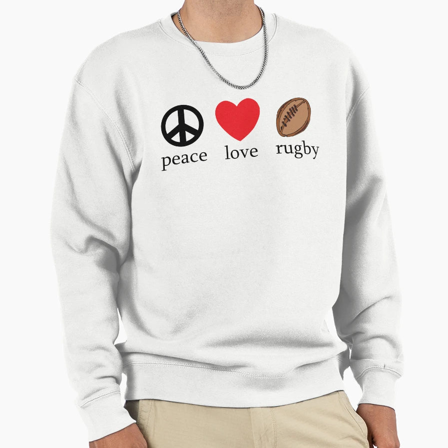 Rugby Peace Love Rugby Sweatshirt - Novelty Apparel Men Women - T-Shirt, Sweatshirt, Hoodie