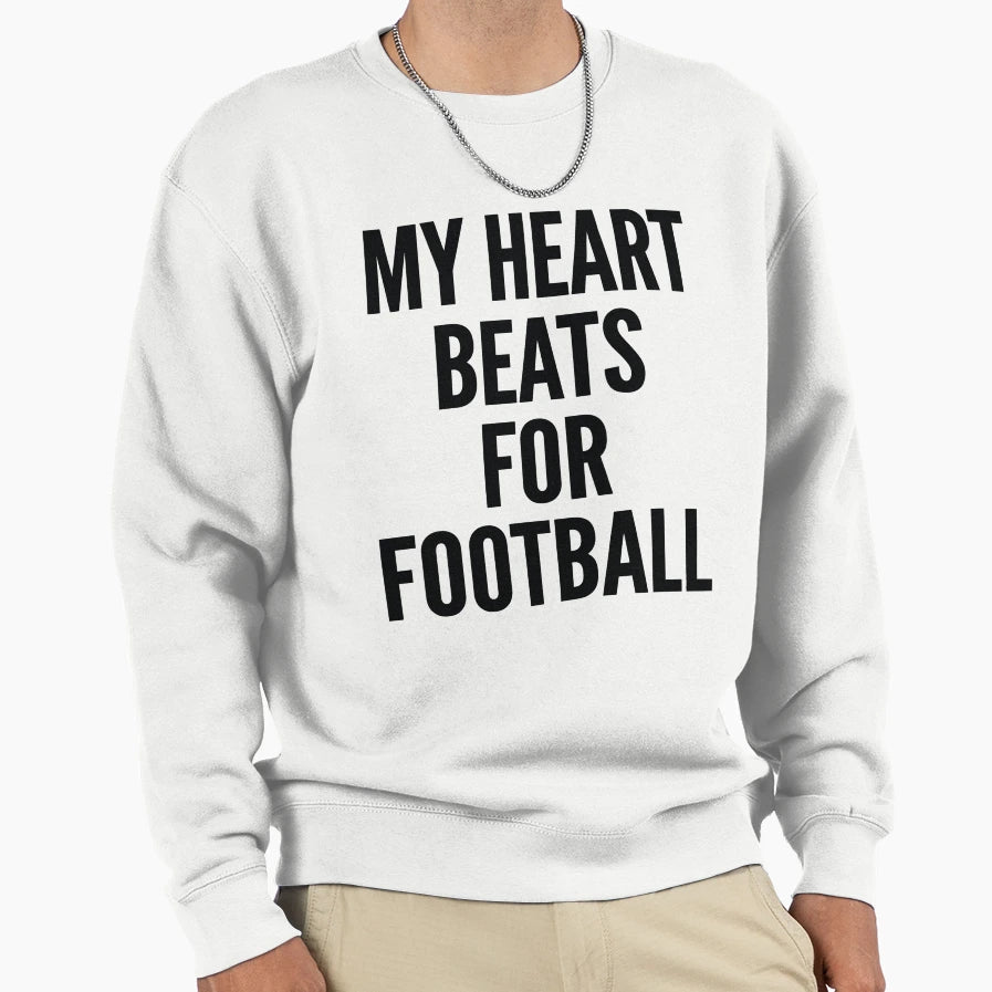 My Heart Beats Football Football Lover T-Shirt - Unique Graphic Unisex - T-Shirt, Sweatshirt, Hoodie