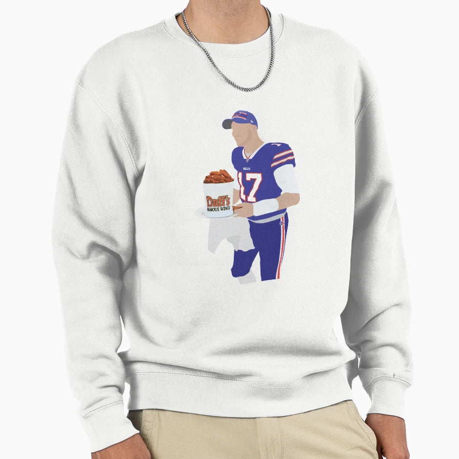 JA Buffalo Bills Duffs Chicken Wings Sweatshirt - Trendy Graphic Unisex - T-Shirt, Sweatshirt, Hoodie