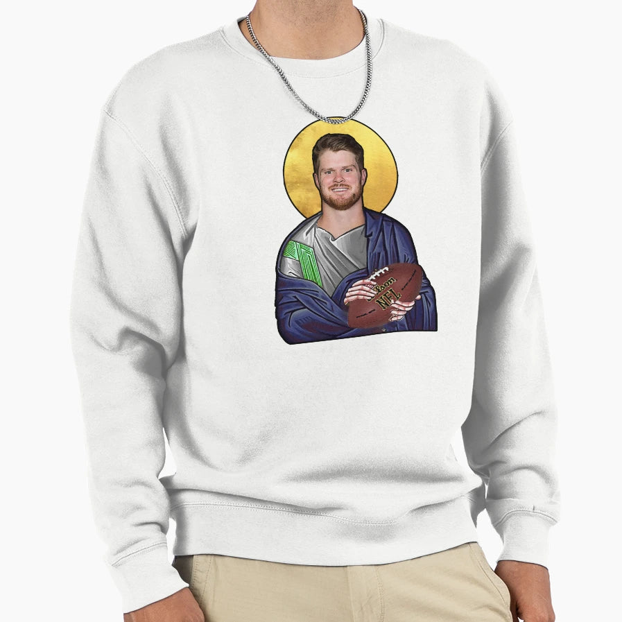 Saint Sam Darnold Seattle Seahawks Sweatshirt - Trendy Graphic Unisex - T-Shirt, Sweatshirt, Hoodie
