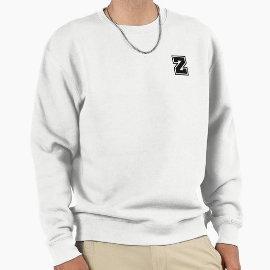 Black Z Stylized Initial Alphabet Sweatshirt - Minimalist Print for Adults - T-Shirt, Sweatshirt, Hoodie