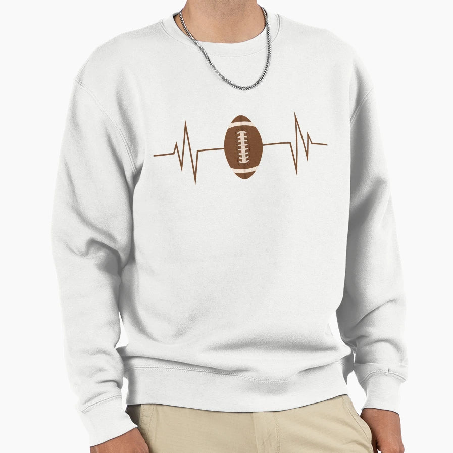 American Football Heartbeat Sweatshirt - Custom Art Print Men Women - T-Shirt, Sweatshirt, Hoodie