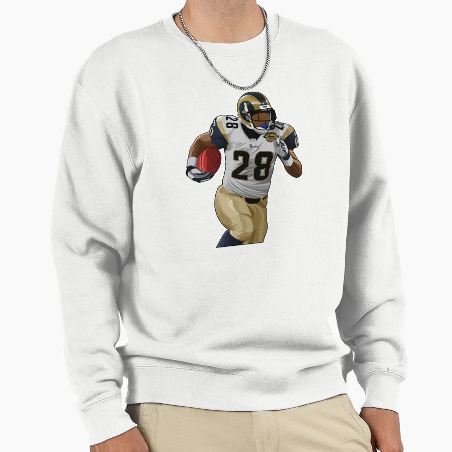 Marshall Faulk 28 Carries Ball Sweatshirt - Streetwear Style Unisex - T-Shirt, Sweatshirt, Hoodie