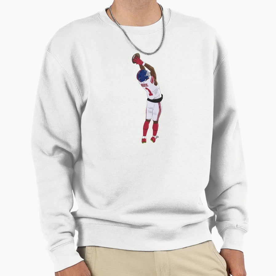 Malik Nabers Jumping Catch Sweatshirt - Trendy Graphic Unisex - T-Shirt, Sweatshirt, Hoodie