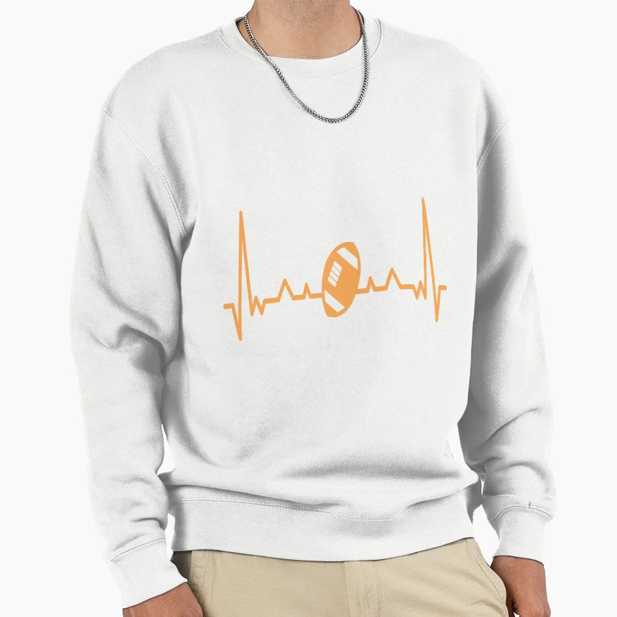 Heart Beat Football Sweatshirt - Custom Art Print Unisex - T-Shirt, Sweatshirt, Hoodie