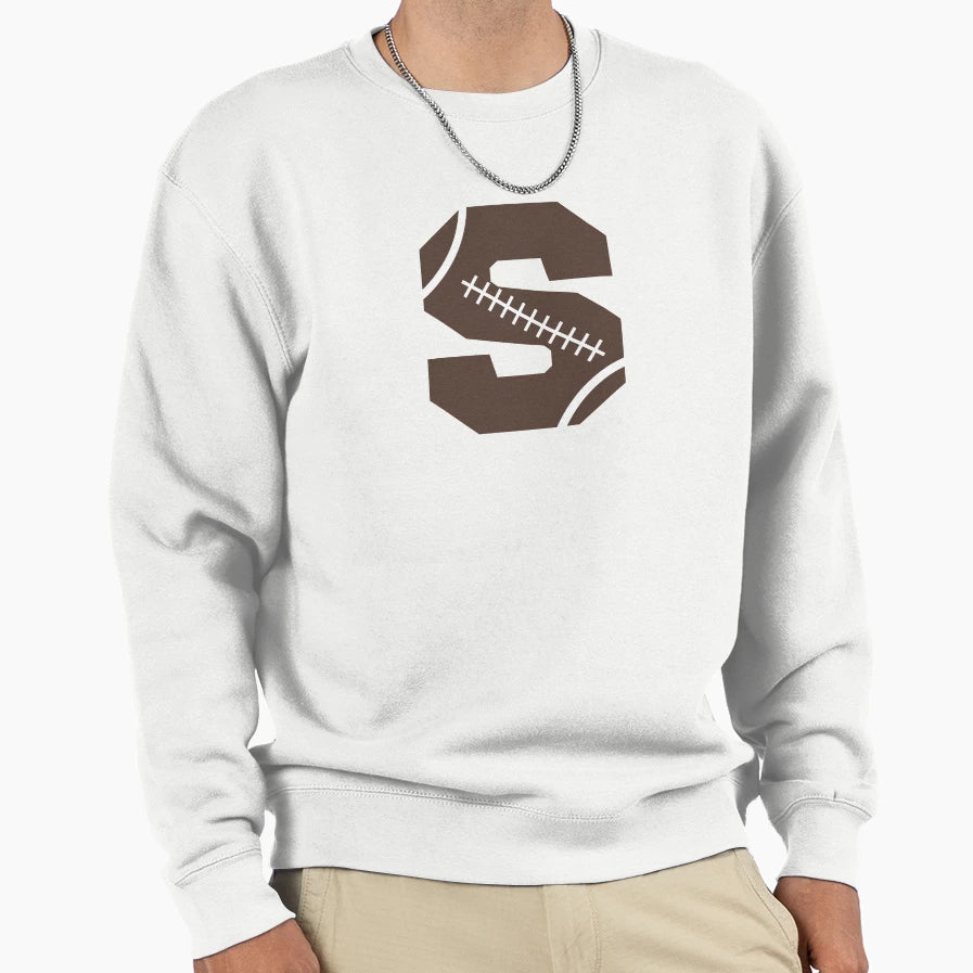 Personalized Football Initial S Sweatshirt - Graphic Print for Adults - T-Shirt, Sweatshirt, Hoodie
