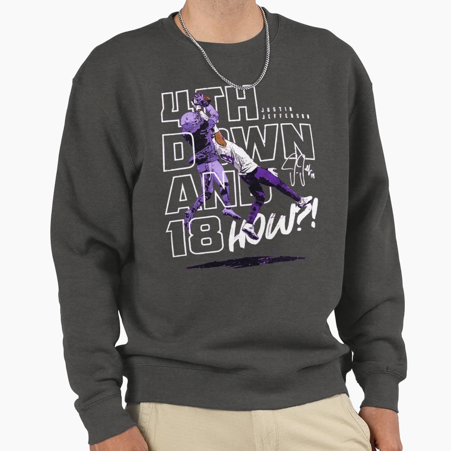 JJ 4Th Down And 18 Sweatshirt - Graphic Print Unisex - T-Shirt, Sweatshirt, Hoodie