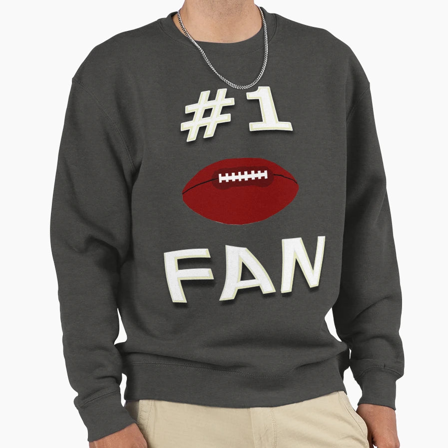 Number One Football Fan Sweatshirt - Unique Graphic Men Women - T-Shirt, Sweatshirt, Hoodie