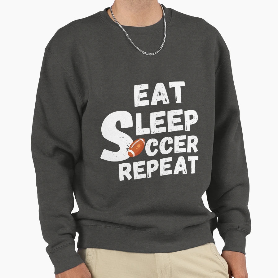 Eat Sleep Football Repeat T-Shirt - Custom Art Print Unisex - T-Shirt, Sweatshirt, Hoodie