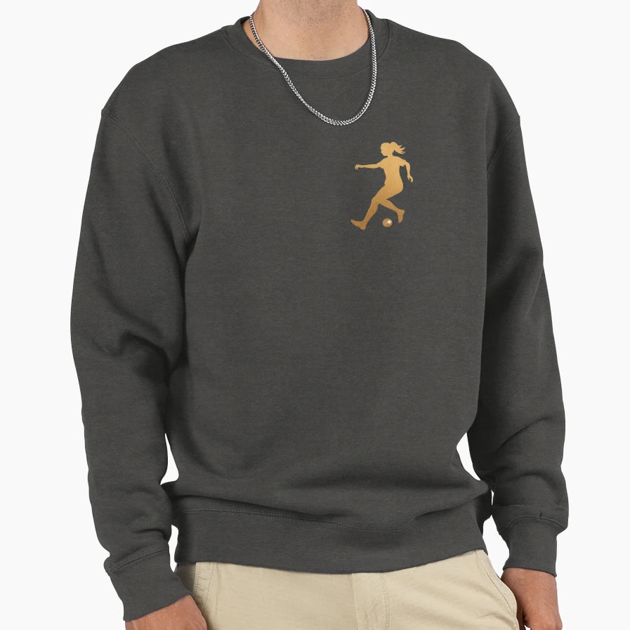 Female Soccer Player Skilfully Sweatshirt - Trendy Graphic for Adults - T-Shirt, Sweatshirt, Hoodie
