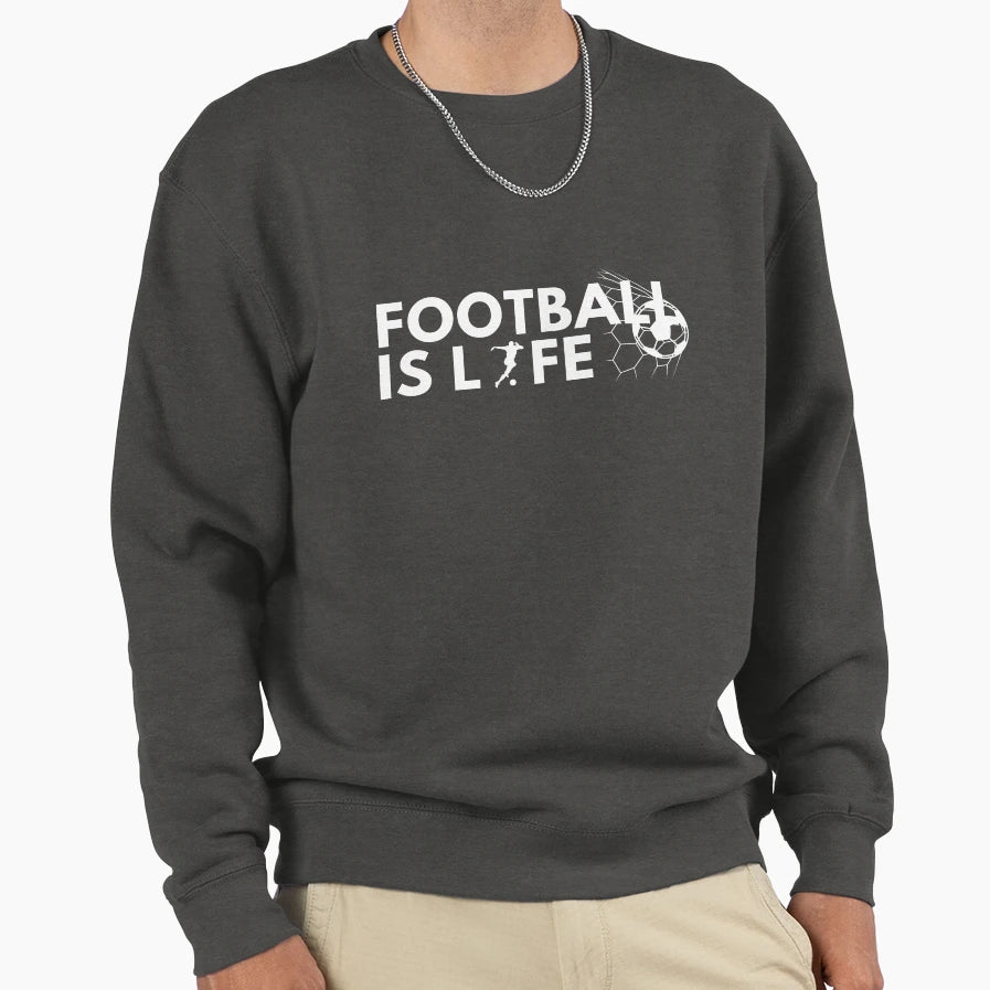 Football Is Life Sweatshirt - Minimalist Print Unisex - T-Shirt, Sweatshirt, Hoodie
