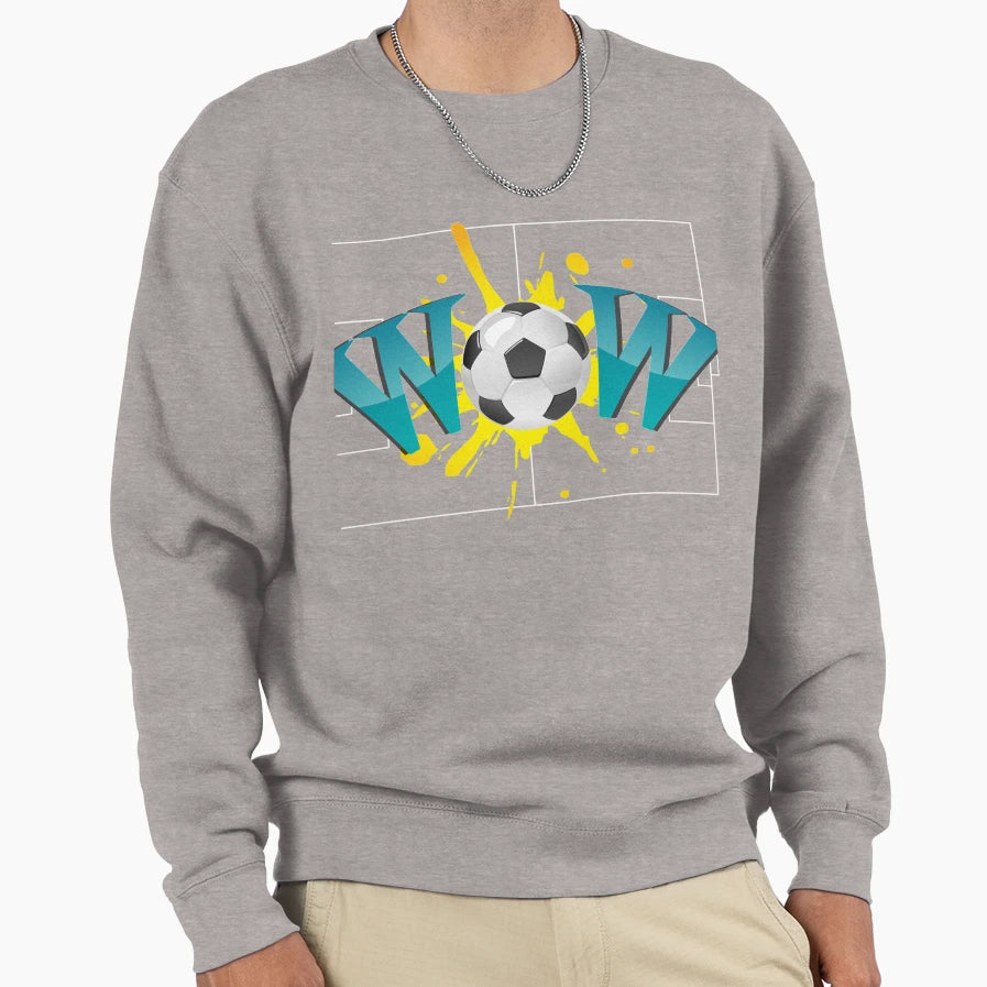 Wow Soccer Ball Sweatshirt - Fun Novelty Design Men Women - T-Shirt, Sweatshirt, Hoodie