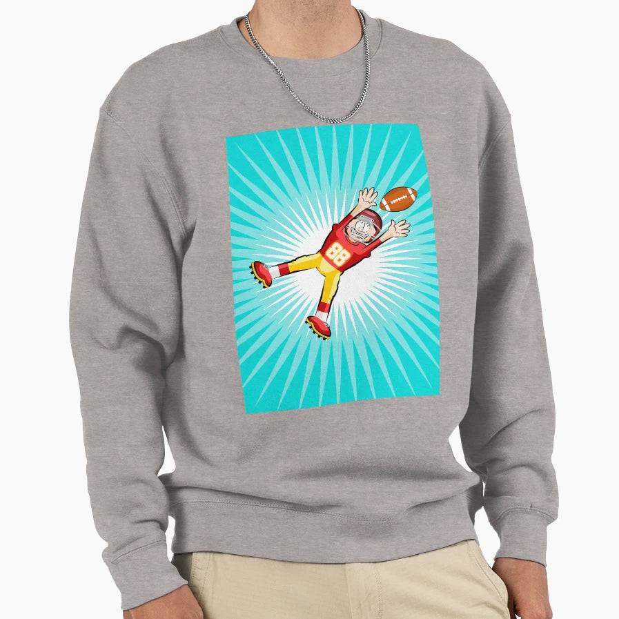 American Football Player Trying Sweatshirt - Fun Novelty Design for Adults - T-Shirt, Sweatshirt, Hoodie