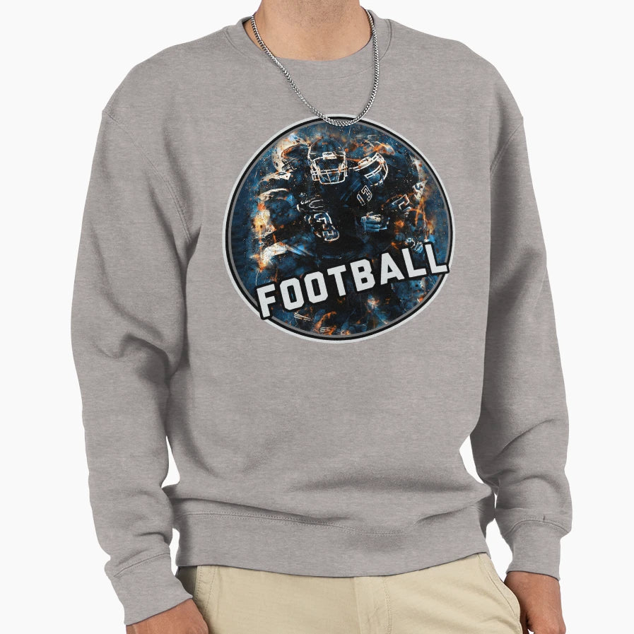 Football Team Hot Red Blue Fire Art Sweatshirt - Custom Art Print Unisex - T-Shirt, Sweatshirt, Hoodie