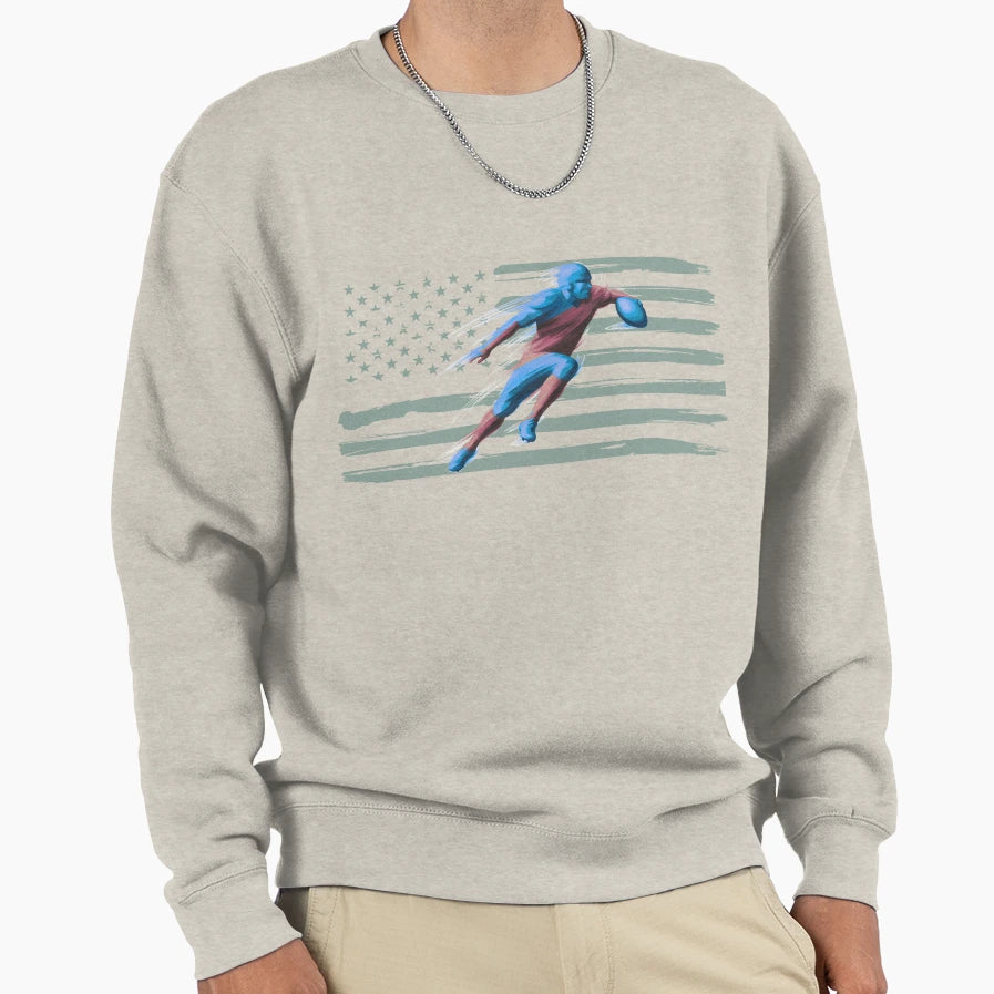 American Football Player Sweatshirt - Unique Graphic Men Women - T-Shirt, Sweatshirt, Hoodie