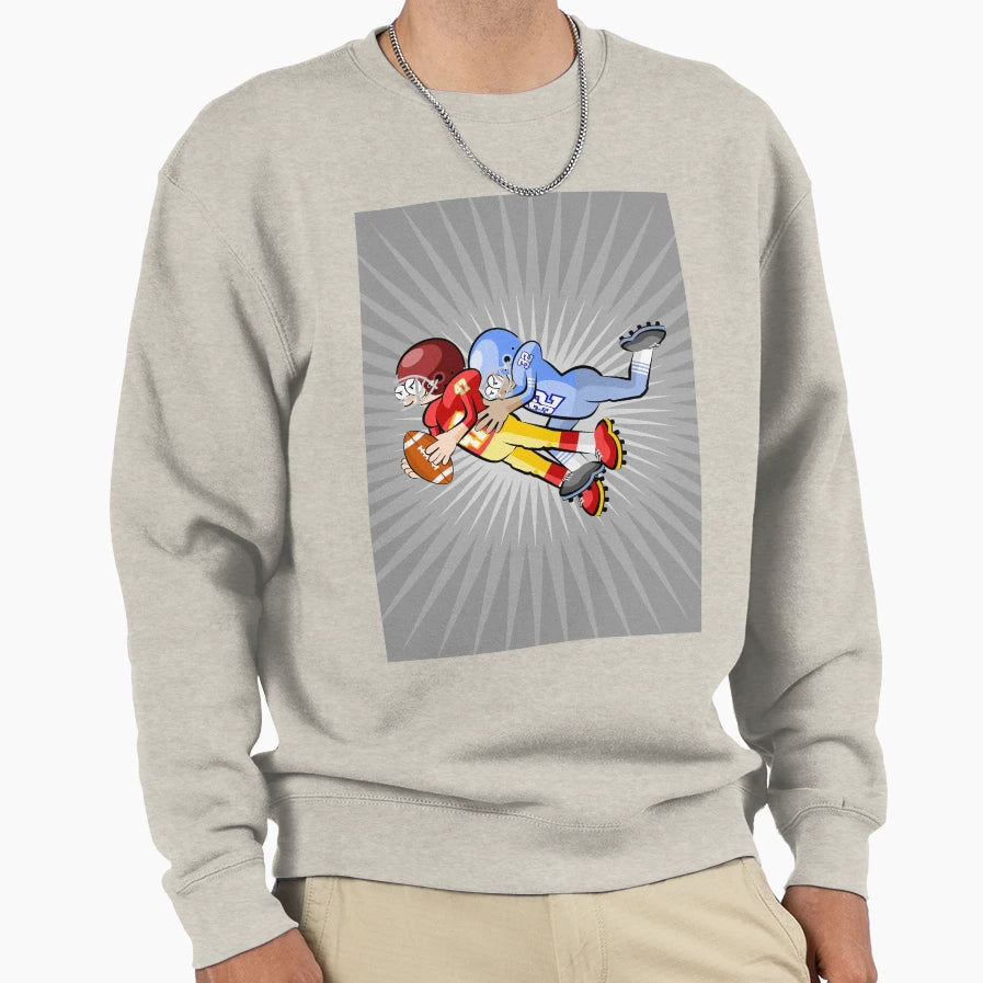 Football Player Intrepid Jump Sweatshirt - Graphic Print Men Women - T-Shirt, Sweatshirt, Hoodie