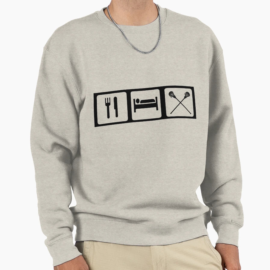 Eat Sleep Lacrosse Sweatshirt - Trendy Graphic Unisex - T-Shirt, Sweatshirt, Hoodie
