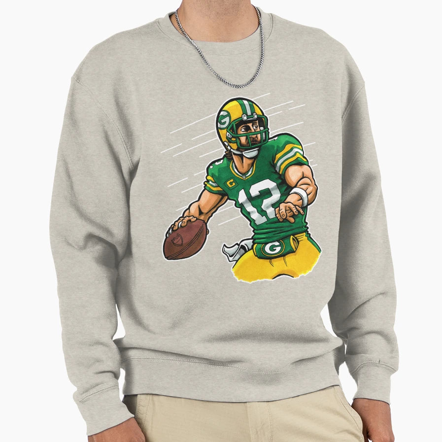 Rodgers Qb Yellow Sweatshirt - Unique Graphic Unisex - T-Shirt, Sweatshirt, Hoodie