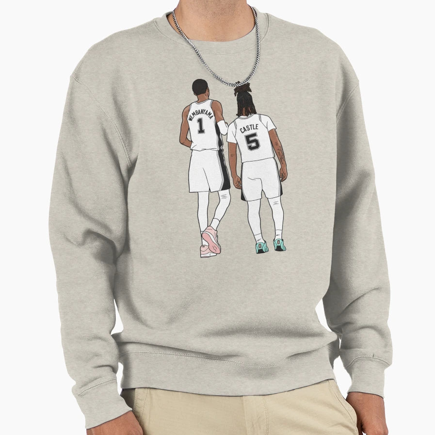 Victor Wembanyama And Stephon Castle Sweatshirt - Unique Graphic Unisex - T-Shirt, Sweatshirt, Hoodie
