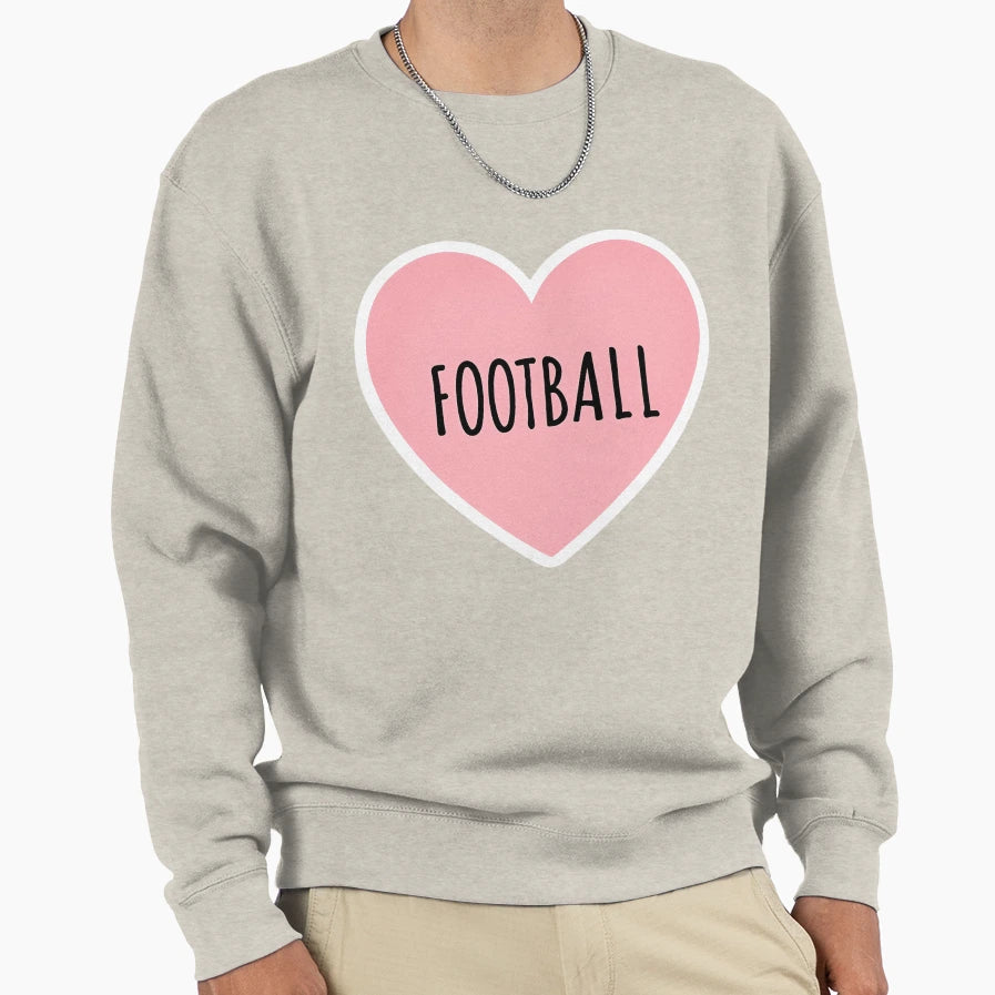 I Heart Football Sweatshirt - Aesthetic Graphic for Adults - T-Shirt, Sweatshirt, Hoodie