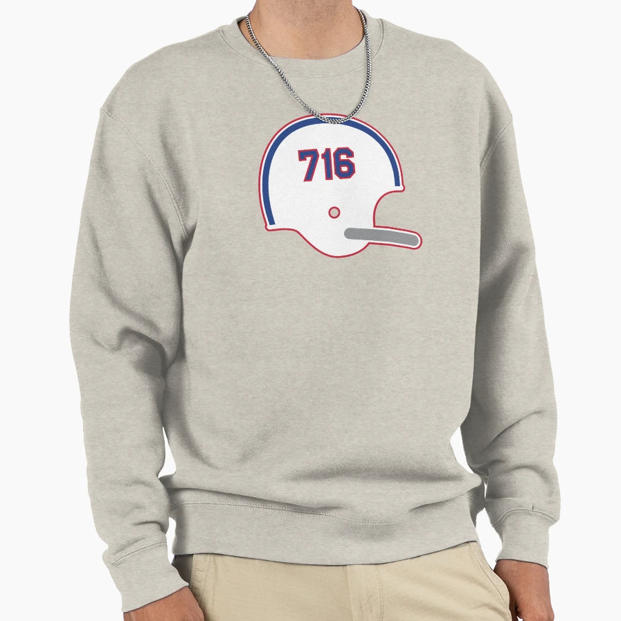Buffalo Bills 716 Helmet Sweatshirt - Custom Art Print Men Women - T-Shirt, Sweatshirt, Hoodie